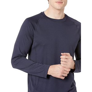 Haut de bain athlétique à manches longues Performance pour homme, bleu marine foncé, anti-UV UPF 50, séchage rapide - Product Image 4