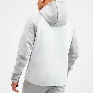 Achetez un ensemble de survêtement pour homme en molleton 100% coton respirant de poids moyen 380 GSM, taille plus, 2 pièces, sweat-shirt et pantalon de survêtement pour l'hiver - Product Image 5