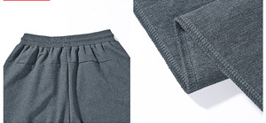 Pantalon de survêtement gris pour homme, taille élastique avec cordon de serrage, décontracté, devant plat, poches latérales, tricoté mi-lourd, style automne 2027 - Product Image 2