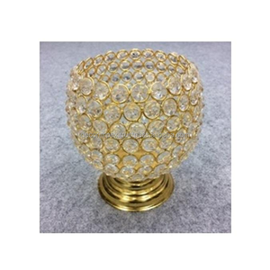 Thème Européen Photophore Bougeoirs En Cristal Petit Cylindre Bureau Faveur De Mariage Décoration De La Maison Or Argent Fer Métal - Product Image 3