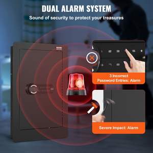 Sistema DE ALERTA LED seguro de pared oculta de 25,59 \ "Q235 Acero duradero Acceso a teclado de seguridad de 3 niveles 3 estantes ajustables 6 ganchos - Product Image 5
