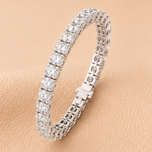 Radiant Crown Diamond Tennis <b>Bracelet</b> Yellow Gold White Gold Rose Gold IGI Certified 14KT Purity Elegant Luxury Jewelry for - Product Image 4