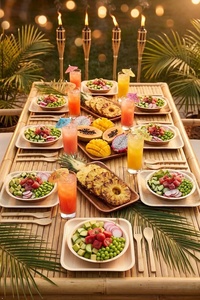 Nouvelles Assiettes Carrées Premium en Feuilles de Palmier Naturelles de 8 Pouces, Écologiques, Compostables, Jetables pour Buffets et Banquets 2026 - Product Image 1