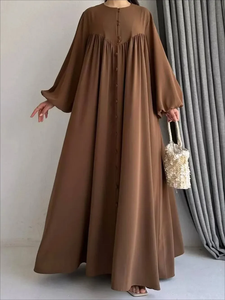 ชุดอาบายะห์พรีเมียมพลัสไซส์ ผ้าโพลีเอสเตอร์ทรงยาว สำหรับผู้หญิง ฤดูใบไม้ผลิ/ฤดูใบไม้ร่วง/ฤดูหนาว ติดกระดุมด้านหน้า ทรงหลวม แขนยาว ใส่สบาย - Product Image 3