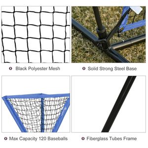 7.5x7ft <b>Baseball</b> Training Set with Catcher Net Tee Stand 12 Green Practice Balls for Pitching Fielding Batting - Product Image 5