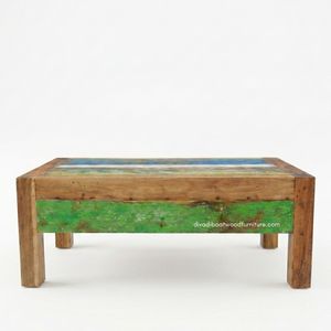Handcrafted <b>Rustic</b> Wooden <b>Coffee</b> <b>Table</b> With Drawer Reclaimed Boat Wood Antique Finish Indoor Outdoor Living Room Furniture - Product Image 1