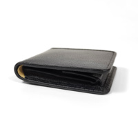 [Promotion] Porte-monnaie unisexe en cuir Nappa souple de qualité supérieure Castello, forme boîte fine, noir, fait main, faible MOQ