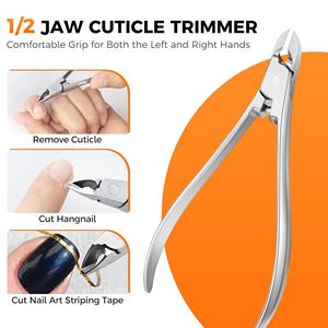 Coupe-cuticules en acier au carbone ultra-affûté - Pinces professionnelles à large ouverture pour manucure, pédicure, nail art, salon - Product Image 4