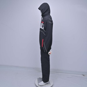 MADSQUILZ Unisex Black Full <b>Zip</b> <b>Hooded</b> Breathable Waterproof Eco-Friendly Quick Dry Lightweight Streetwear 100% Nylon Tracksuit - Product Image 6