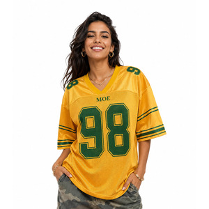 Maillot de football américain surdimensionné personnalisé de haute qualité, unisexe, décontracté, pour l'été, en polyester respirant, tenue d'équipe, vente en gros - Product Image 1