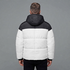 Hot Sale Custom Hooded <b>Waterproof</b> Breathable Puffer Jacket Men's Front Printed <b>Winter</b> Wear Padded <b>Coat</b> With Detachable Hood - Product Image 5