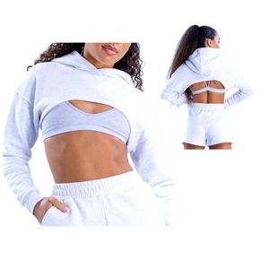 Sudadera Corta Personalizada para Mujer, Fabricante OEM ODM, Sudaderas Cortas con Logotipo al por Mayor, Sudadera de Moda Urbana - Product Image 1