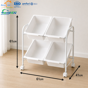 4 Drawer Rolling Storage Organizer Cart <b>Toy</b> <b>Trolley</b> for Kids Nursery Kindergarten Made in Taiwan - Product Image 2