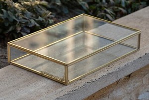 SN HANDICRAFTS Trendy <b>Glass</b> Photo <b>Box</b>-Newlywed Gift-Geometric Photo Holder-Photography-Card Reception Handmade Magnetic Snap <b>Box</b> - Product Image 1