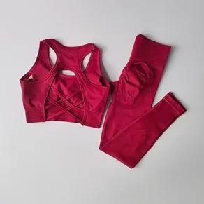 Conjunto de Yoga liso informal con estilo, novedad de 2025, conjunto de Yoga personalizado para mujer, sujetador de gimnasio transpirable de primera calidad, conjunto de mallas de Yoga - Product Image 2
