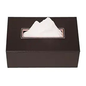 Boîtes à mouchoirs en cuir bleu, boîte à mouchoirs en cuir avec logo personnalisé, porte-mouchoirs rectangulaire en cuir PU de luxe - Product Image 4