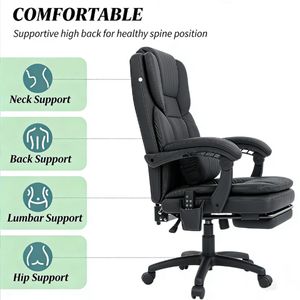 เก้าอี้สำนักงานสีดำสำหรับใช้งานคอมพิวเตอร์ - Product Image 3