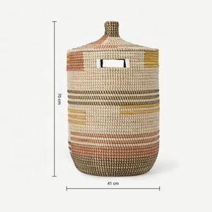 Paniers en jonc de mer pour vêtements, paniers de rangement faits à la main, vente en gros, écologiques, fabriqués au Vietnam - Product Image 4