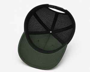 Casquette unisexe en maille ventilée vert olive et noir, chapeau de randonnée respirant avec visière incurvée et panneau logo - Product Image 5