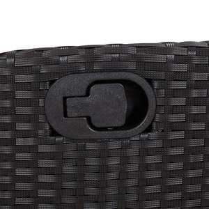 Grand ensemble de salle à manger de jardin en polyrotin noir et blanc crème et en acier - Product Image 5