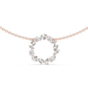 Pendentif de fiançailles en or rose 14 carats avec diamant taille marquise/poire/émeraude/ronde pour femme |   Nouveau diamant cultivé - Product Image 1