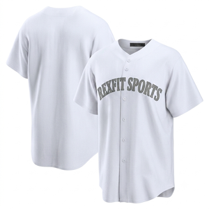 Maillot de baseball Rexfit Sports à manches courtes, boutonné devant, unisexe, adulte, respirant, en polyester, marque tendance, maillot de sport d'été pour homme - Product Image 1