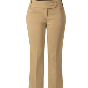 Pantalones Casuales de Pierna Ancha y Cintura Media para Mujer, Elegantes, 100% Algodón, Transpirables, Ligeros, de Alta Calidad, Gran Venta - Product Image 1