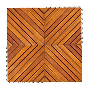 Dashiell Set di 10 piastrelle del ponte in Acacia ad incastro 12 diagonali con pavimenti per esterni Premium - Product Image 4