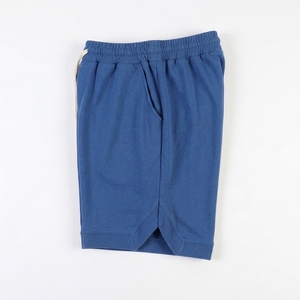 Men Blue Cotton Drawstring Shorts With Pockets Casual Mid Waist Knitted Breathable Sport Shorts - Product Image 3