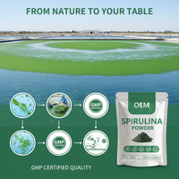 Poudre de spiruline non-OGM pour jus vert, substitut de repas et boissons, spiruline naturelle