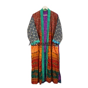 Women's Elegant <b>Kimono</b> Comfortable <b>Long</b> Silk <b>Robe</b> V-neck Drawstring Closure Patchwork Design Breathable Soft Quick Dry Knitted - Product Image 1