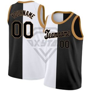 Black White-Brown Split Fashion Tops Basketball Jersey Cheap wholesale team jersey basketball clothing digital Cheap Price OEM - Product Image 1