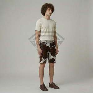 Pantalones Cortos de Cuero Vacuno Auténtico para Hombre, Hechos a Mano, con Estampado Animal Natural, Peludos, Moda Veraniega, Estilo Urbano, Diseño Casual - Product Image 2
