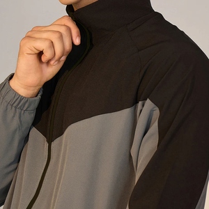 Custom Logo Men Winter Tracksuit Set Polyester Spandex 2 Piece <b>Zip</b> Jacket Jogger Pants Sportswear - Product Image 6