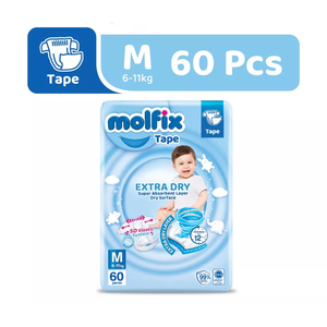 Molfix ผ้าอ้อมแบบเทปแห้งพิเศษแพ็คขนาดจัมโบ้ใส่สบายความแห้งกร้านที่เหนือกว่าสำหรับการดูแลทารกมาเลเซีย - Product Image 3