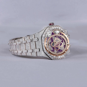 Reloj de Lujo Personalizado con Moissanita para Hombre, Reloj de Pulsera de Cuarzo de Acero Inoxidable con Diamantes - Product Image 3