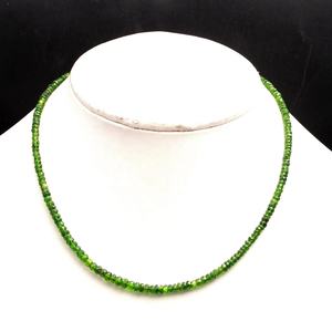 Collier en argent sterling 925 avec tsavorite verte de 3 mm, qualité excellente, perles de forme ronde - Product Image 5