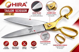 HIRA 24513 Heavy Duty <b>Scissor</b> with Brass Handle - Product Image 2