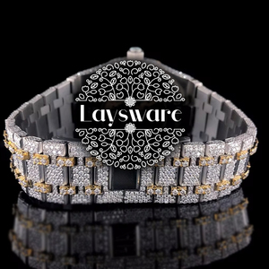 Reloj de Pulsera Mecánico Automático de Lujo con Diamantes de Moissanita para Hombre, Estilo Moneda, Correa de Acero Inoxidable, Movimiento Japonés, Iced - Product Image 2