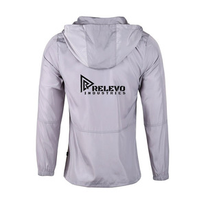 Veste coupe-vent unisexe à capuche Relevo personnalisée, légère, manches longues, décontractée, pour le printemps, imperméable, avec fermeture éclair - Product Image 4
