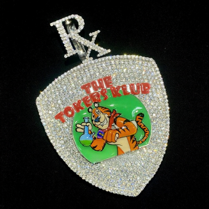Collar con Colgante de Tigre de Dibujos Animados con Incrustaciones de Moissanita, Estilo Hip Hop, Joyería Personalizada de Lujo - Product Image 6