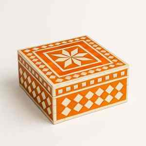 Caja Decorativa de MDF con Incrustaciones de Hueso, Hecha a Mano, Multicolor, para Regalos, AL MALIK CRAFT - Product Image 4