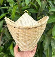 Panier à riz en bambou tissé à la main, empilable, avec couvercle, pour la cuisson des aliments - Product Image 6