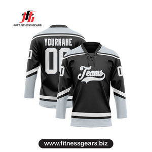 Ice Hockey Jersey Sublimated Green White V-Neck Three Quarter Sleeve Moisture Wicking Polyester Ice Hockey Jersey - Product Image 3