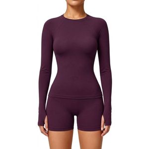 Haut de yoga personnalisé pour femme, en nylon et élasthanne, ajusté, à manches longues, pour la gym, le Pilates, l'exercice et l'entraînement actif - Product Image 6