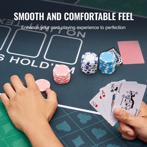 Table de poker pliable classique XL 70 x 35 pouces pour 6 à 8 joueurs, design pliable avec sac de transport pour usage domestique ou professionnel - Product Image 6
