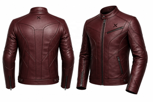 Chaqueta de Motocicleta de Cuero con Paneles Múltiples |   Rojo Borgoña Negro Gris |   Fabricante OEM ODM |   Diseño de Calidad Premium |   Ropa de Carreras | - Product Image 3