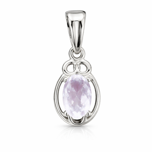 Colgante Ovalado Minimalista de Plata de Ley con Rodio y Piedra Lunar Arcoíris - Amuleto de Collar Minimalista Hecho a Mano con Gema - Product Image 2