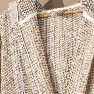 Waffle Unisex 100% Bông Áo Choàng Tắm Made Trong Thổ Nhĩ Kỳ Vải Thoáng Khí Ánh Sáng Trọng Lượng Nhanh Chóng Khô Mùa Hè Tất Cả Các Năm Quần Áo Ngủ Phòng Chờ Mặc - Product Image 5