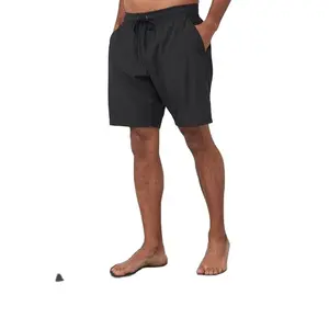 Vintage <b>White</b> Men's Eco-Friendly Canvas Solid <b>Gym</b> <b>Shorts</b> High Waist Drawstring Closure Windproof Quick Dry Breathable Surf - Product Image 1